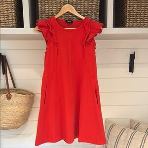ME +EM Red Swing Sleeve A-Line Mini Dress
